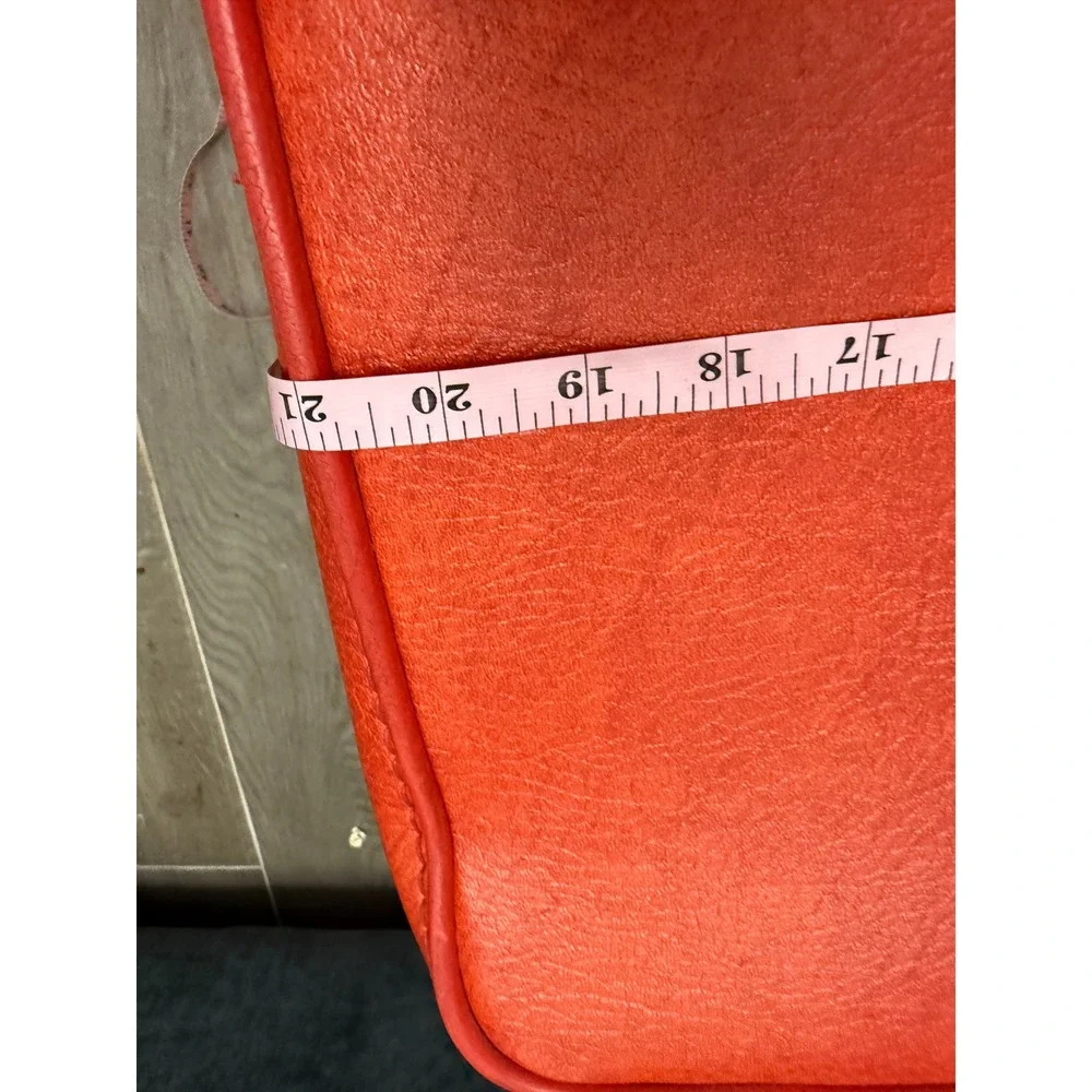 US Elegante Vintage Red Hard Shell Suitcase Mid Century Retro Luggage 21 Inch